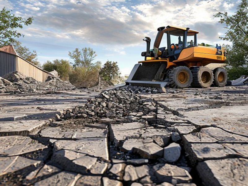 Demolición de entrada de concreto agrietada